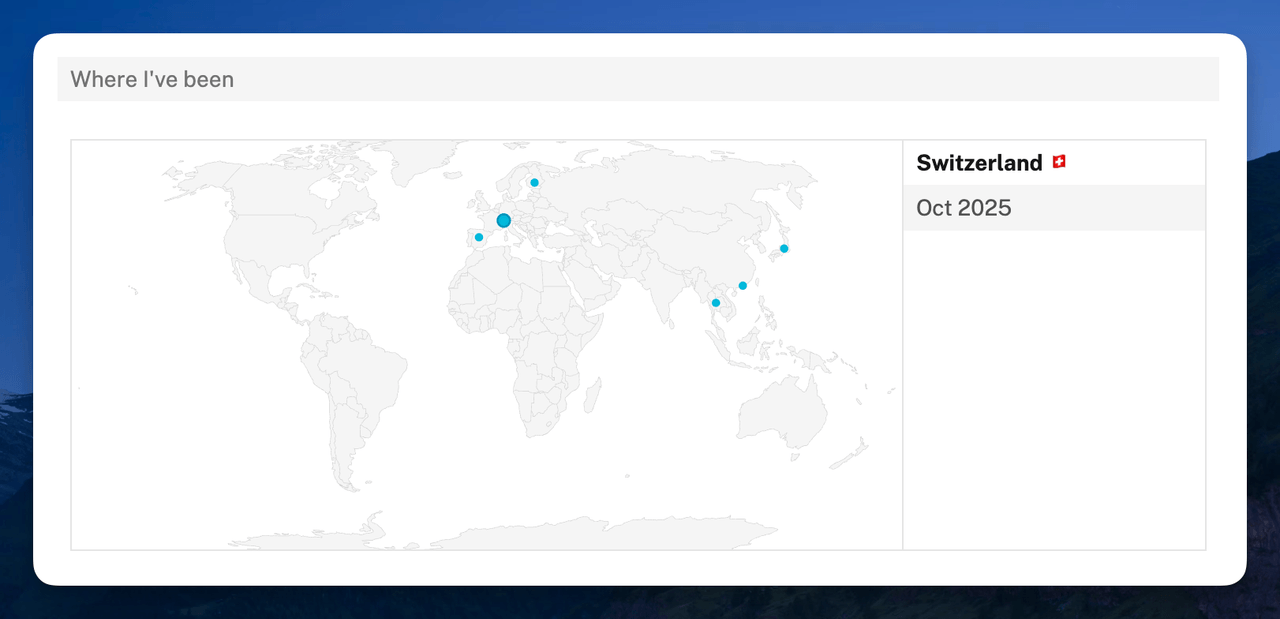 Screenshot of the world map